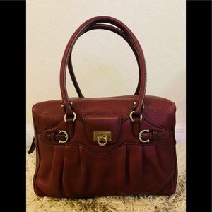 Salvatore Ferragamo Shoulder Bag Purse Maroon Luxury